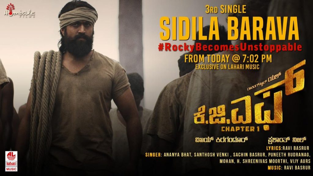 KGF-third-song-Sidila-Barava