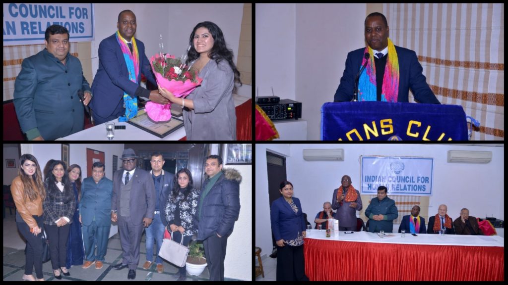 इंडियन काउंसिल फॉर ह्यूमन रिलेशंस और लायंस क्लब दिल्ली वेज ने रवांडा के राजदूत अर्नेस्ट रवामुको विदाई देने के लिए रिसेप्शन