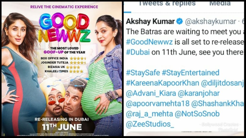 Good Newwz To Re-release In Dubai And Akshay Kumar Is Excited For It
