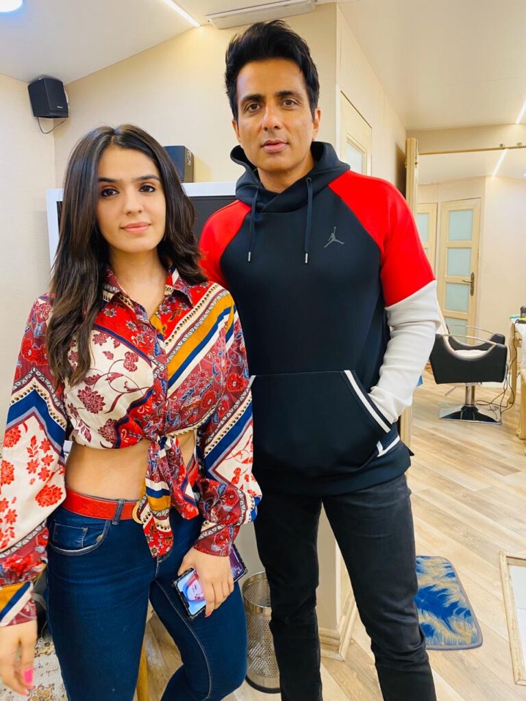 Sidhika Sharma shoots with Sonu Sood for a dairy brand