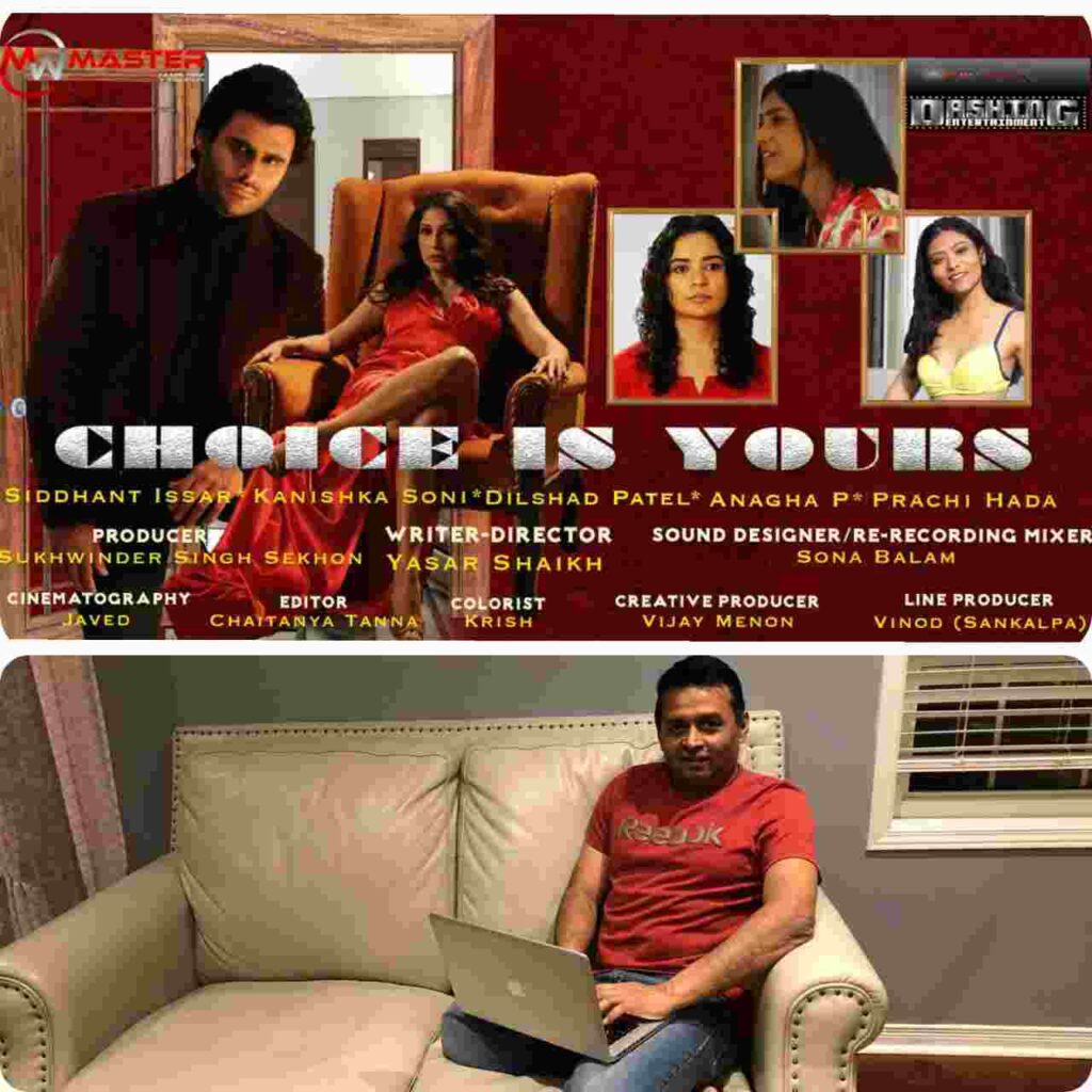Canada based director Yasar Shaikh shoots his short film Choice Is Yours online citing Covid-19, stars Siddhant Issar